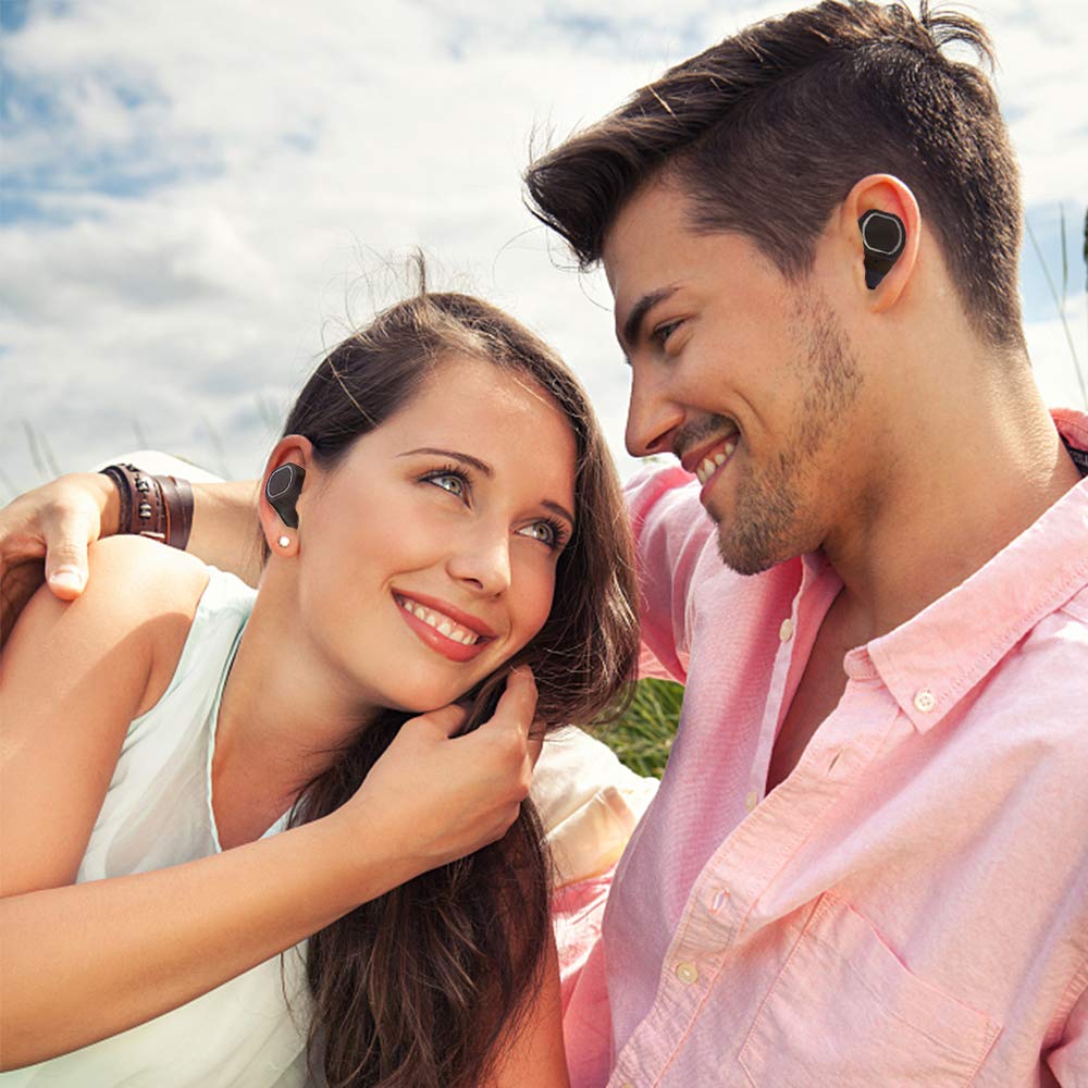 Bluetooth Kopfhörer in Ear - Bluetooth Headset V5.0 Stereo-Minikopfhörer Ohrhörer Bluetooth Kabellos IPX6 Wasserdicht True Wireless Earbuds mit Ladekästchen und Integriertem Mikrofon, von Ruicer