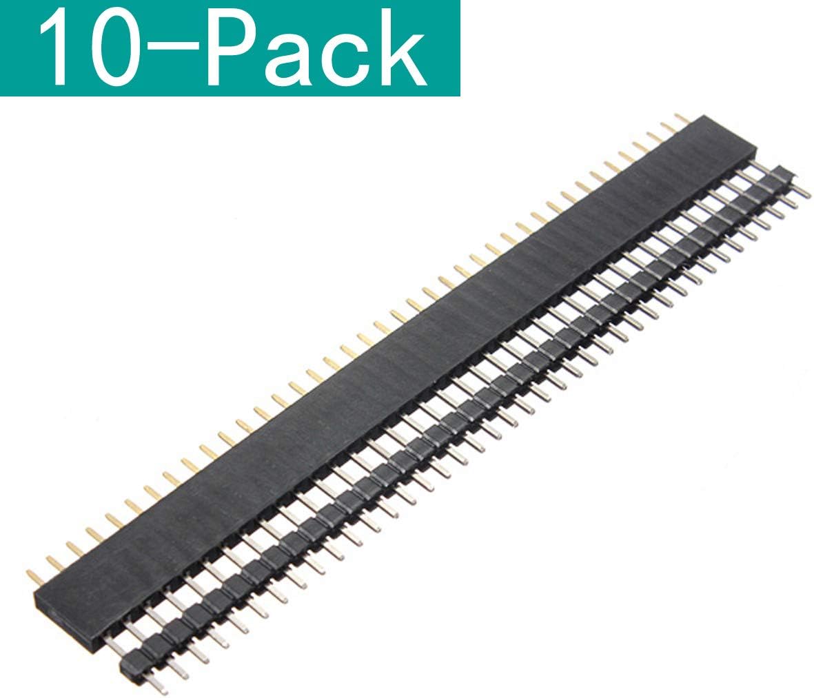 Youmile 10 Pair of 5x Male and 5x Female Single Row 40 Pin Header Strip Male-Female Pin Header and Male-Male to 2.54mm Single Row