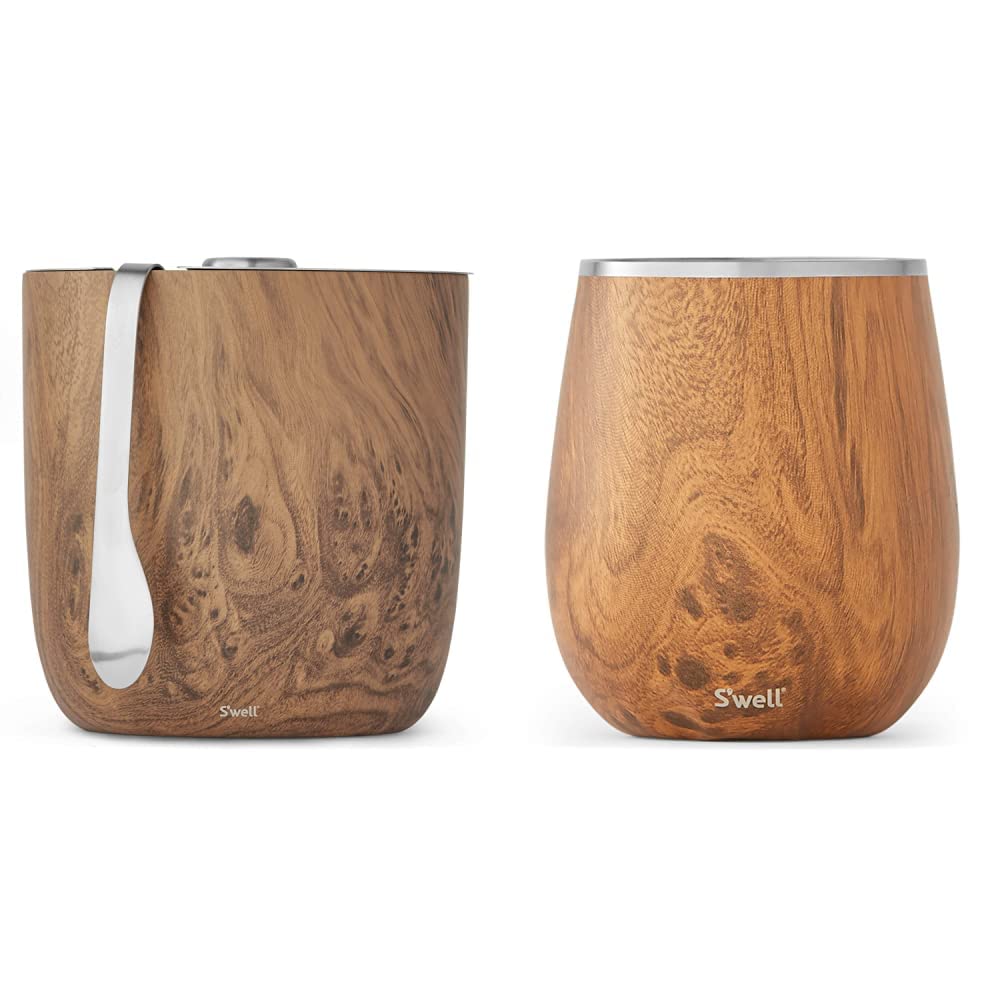 S'well Stainless Steel Ice Bucket With Tongs Holds 68oz Of Ice