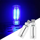 GreceYou 2PCS Car USB Night Light Bulb, Plug-in Touch Dimmable Car Interior LED Ambient Light, Portable Mini Retro Glass Bottle Lamp for Vehicle, Bedroom, Camping, Party (Blue)
