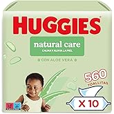 Huggies Natural Care Soothe and Comfort Baby Wipes, Aloe Vera, 56 count (Pack of 10) - Packaging May Vary
