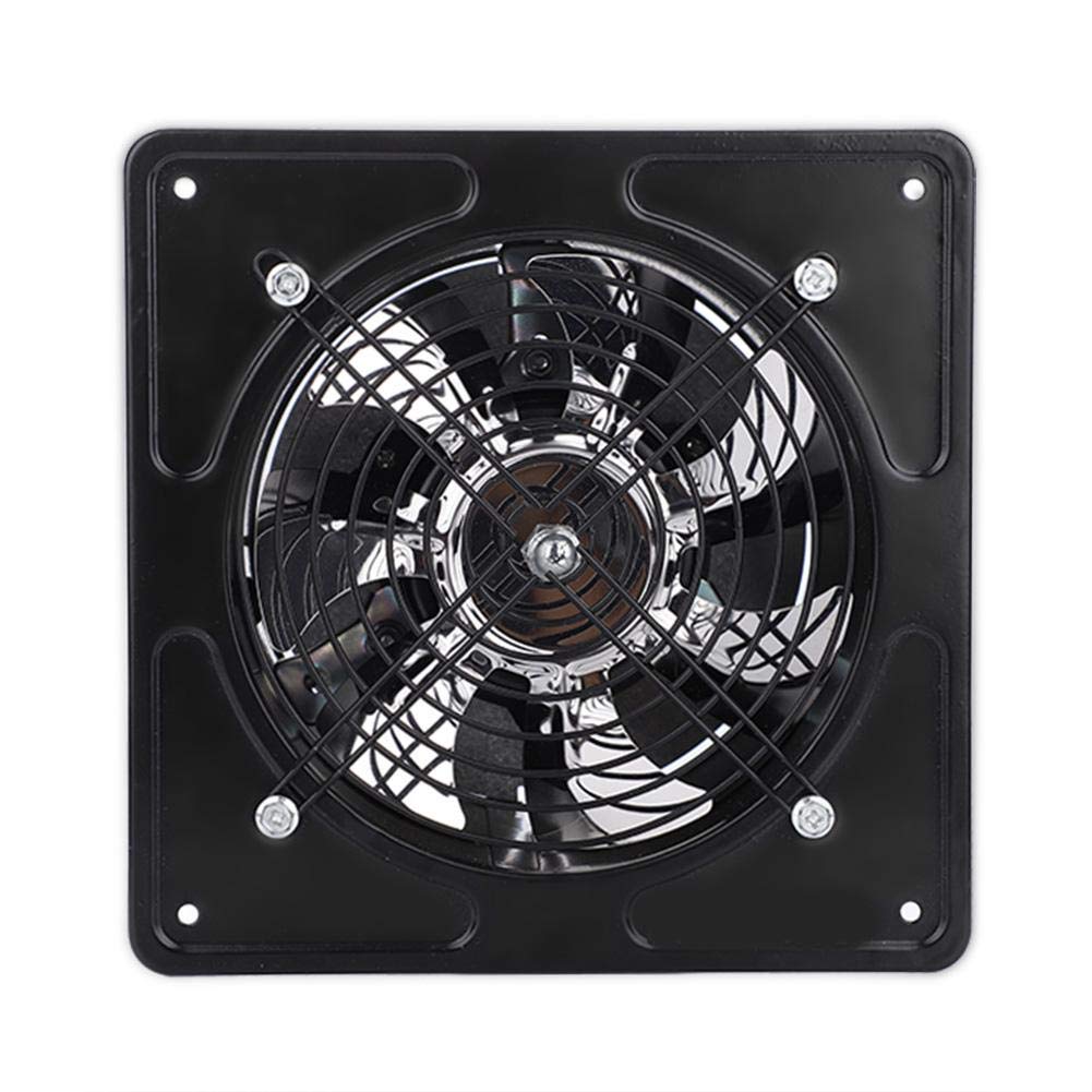6 inch Wall Mounted Exhaust Fan Super Silent Ventilation with Copper Motor Home Bathroom Kitchen Garage Air Vent (Black)