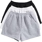SOLY HUX Girls 3 Packs Sweat Shorts Elastic Waist Casual Summer SweatShorts Teen Apparel