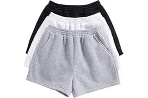 SOLY HUX Girls 3 Packs Sweat Shorts Elastic Waist Casual Summer SweatShorts Teen Apparel