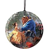 Disney - Beauty and The Beast - 3.5” Starfire Prints Hanging Glass Print Accessory – Light Catching Hanging Accessory – Ideal for Gifting and Collecting SPCIR684