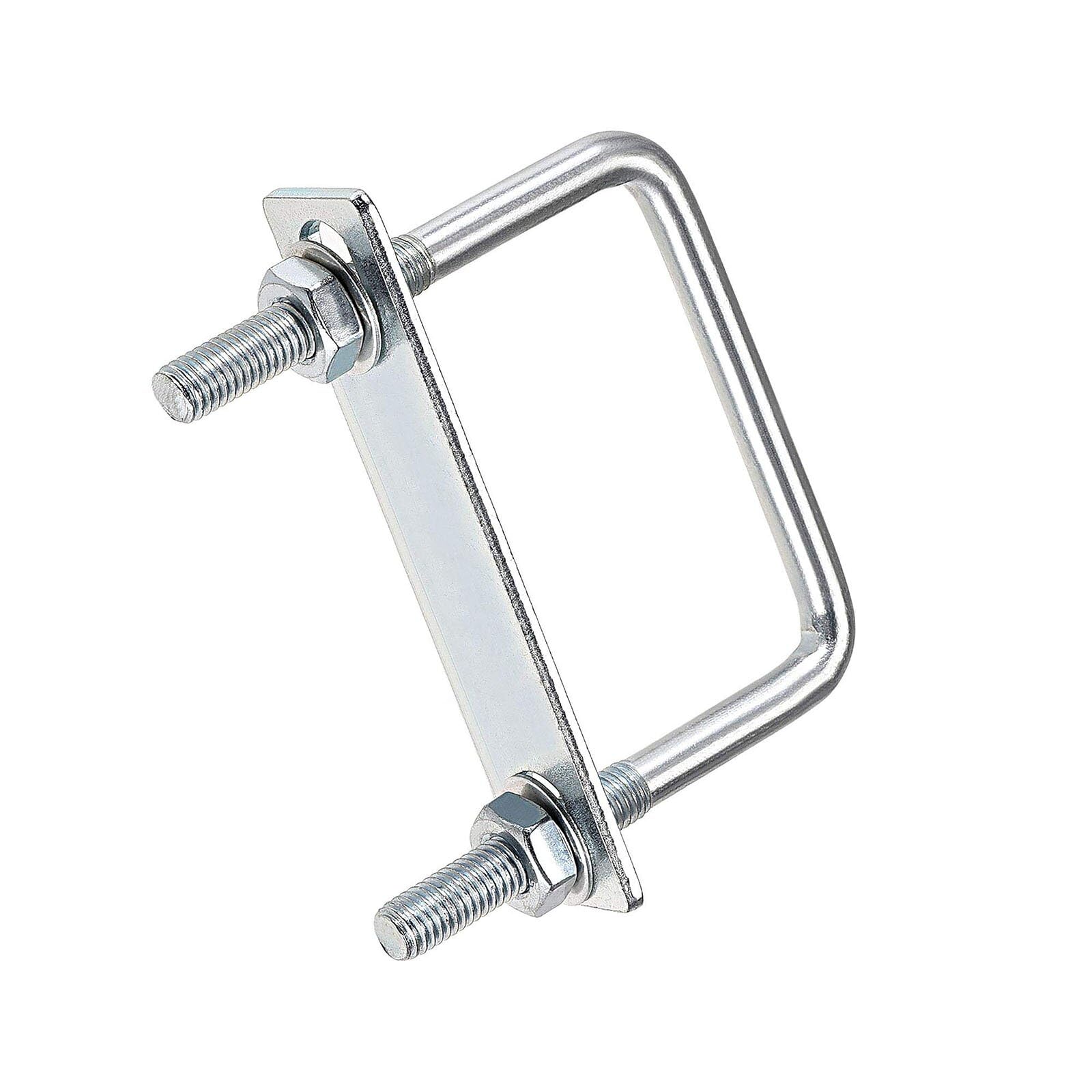 TOP-VIGOR M8 Square U-Bolts, 82mm Inner Width 75mm Length Steel U-Bolts with Nut, Plate, Washer for Building Installations Mechanical Parts Connection Cehicles Ships — image 1