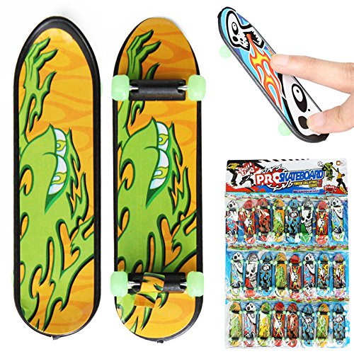 ZUINIUBI 24pcs 3.94" Mini Skateboard Teach Deck Fingerboards