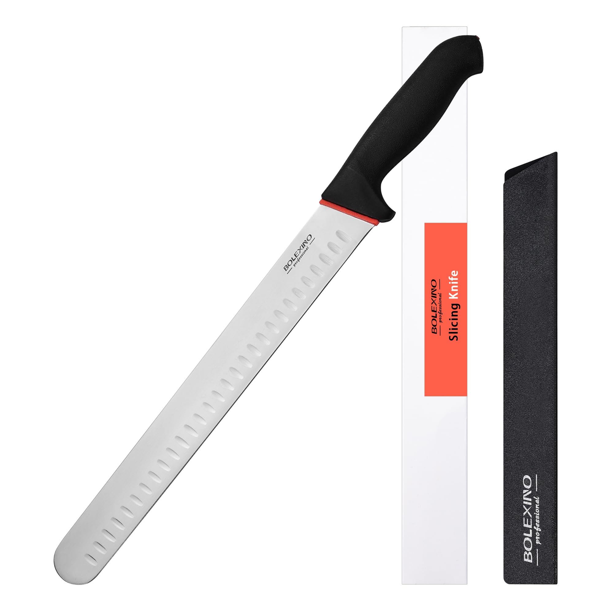 Photo 1 of BOLEXINO 12 Inch Carving Slicing Knife, Sharp Premium Ham Slicer knife, Great for Slicing Roasts, Meats, Fruits and Vegetables (12" carving knife)