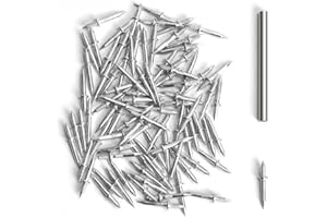 zcfochi 100pcs Double-Head Skirting Thread Seamless Nail, Non Marks Nail, Invisible Security Screw, Double Ended Baseboard Invisible Screw,Hidden Nail For Wood Veneer, With Specific Sleeve Tool (100)