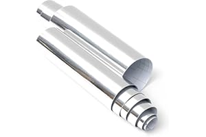 Lypumso Silver Vinyl Wrap, Mirror Chrome Silver Self Adhesive Car Wrap Vinyl Sticker Decal Film Sheet DIY Auto Paint Replacement for Car Motorcycles Interior Exterior 1ft x 10ft