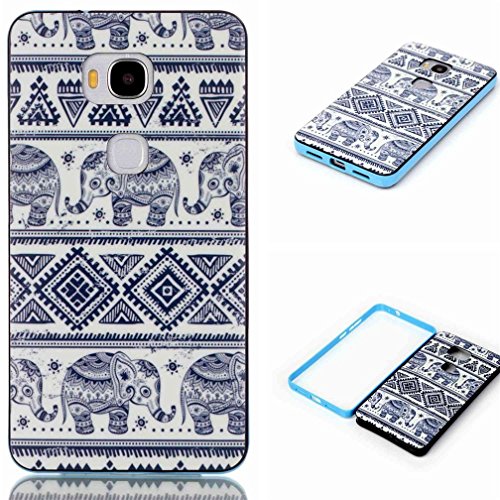 Cover for Huawei Honor 5X,[Neo Hybrid] PREMIUM BUMPER [Soft Clear] Bumper Style Premium Case Slim Fit Dual Layer Protective Cover for Huawei Honor 5X / Huawei Honor X5 / Huawei GR5-elephant