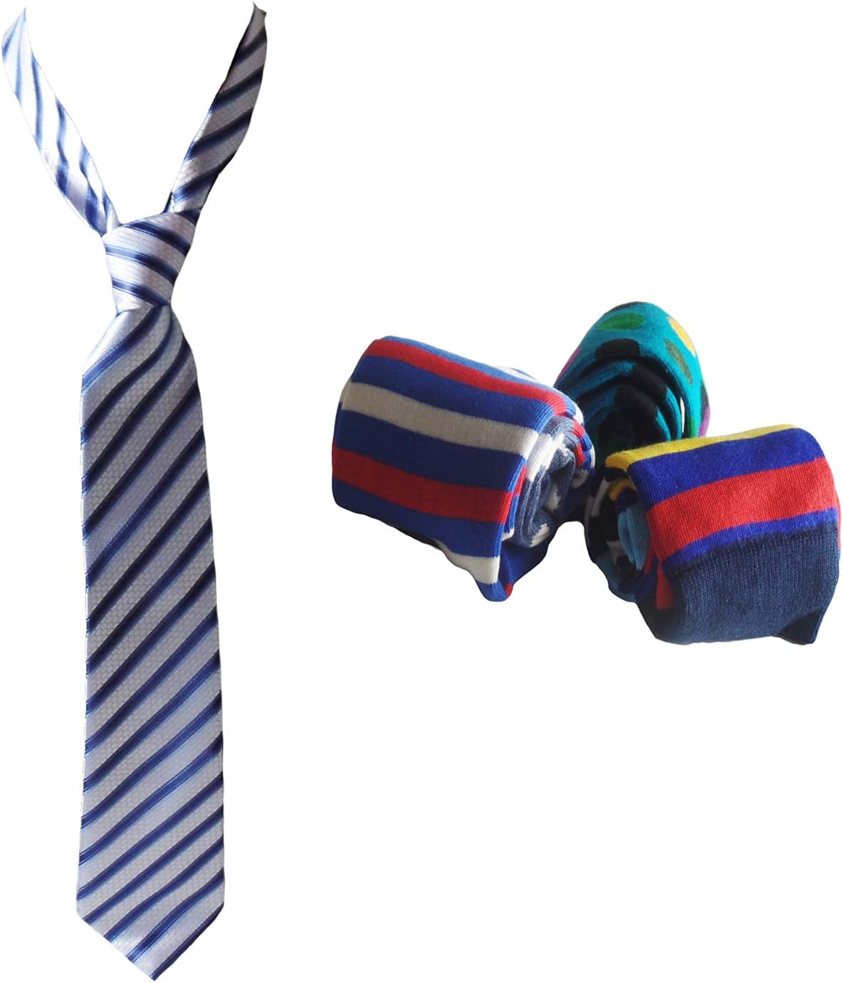 Mens Serious Tie and Whimsical Colorful Socks Gift Sets