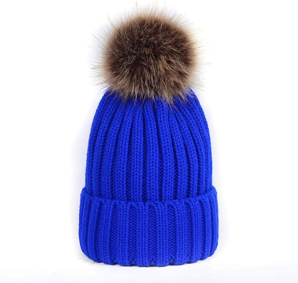 dark blue bobble hat
