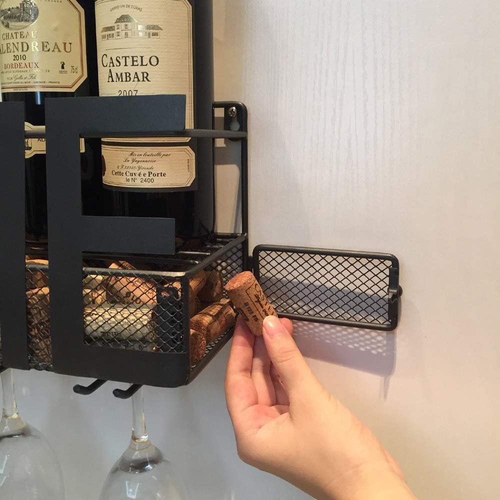 Ffyp An Der Wand Befestigtes Weinregal Flaschen Und Glashalter Korklager Kommen Sie Mit 6 Korken Weinanhanger Home Kitchen Schmuck Lagerregal Amazon De Kuche Haushalt