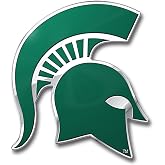 FANMATS NCAA Michigan State Spartans Embossed Color Metal Emblem | Aluminium Material, 3.25 x 3.25, Team Color, 3D Team Logo, Officially Licensed, Great Gift