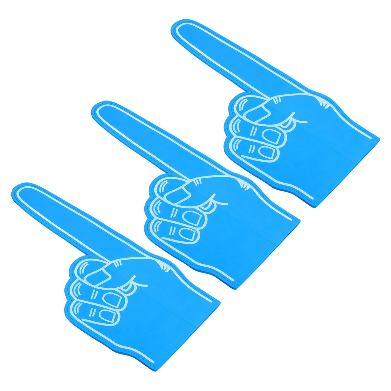 PATIKIL Giant Foam Finger 18 Inch, 3 Pack EVA Number 1 DIY Blank Foam Hand Cheerleading for Sports Events Spirit Games Party, Blue