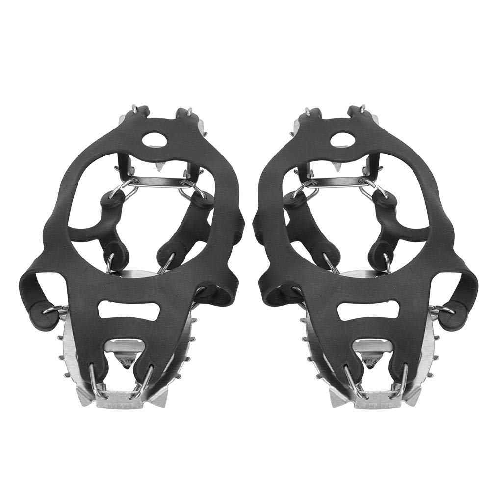 18 Teeth Crampons Anti Slip Spikes, Wear-Resistant Rugged Sawteeth for Mud Climbing Snow Mountain Climbing Mountain Road(L)