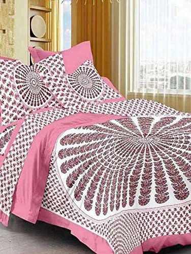 Shop Jaipuri 100% Cotton 144 TC 1 Double Bedsheet with 2 Pillow Covers