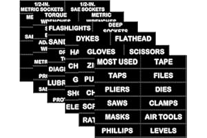 LOYINLO Magnetic Tool Box Organization Labels,Tool Chest Organizer Labels with Strong Magnets,Easy to Read Printing - Fits All Brands of Steel Tool Box Drawers (72 Pcs, 4 x 1 Inches)