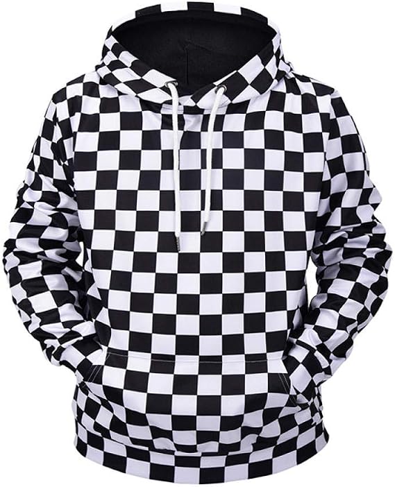 black and white checkered hoodie