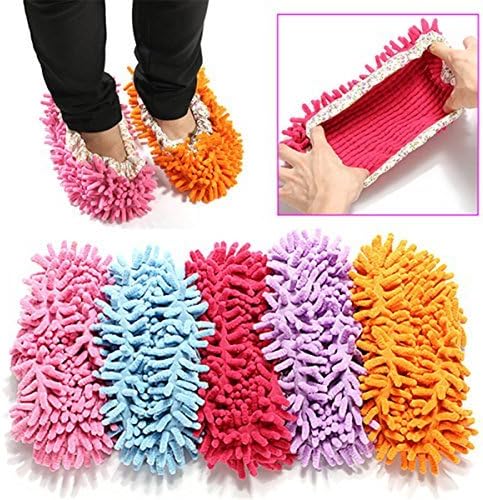 Microfiber Mop Shoe Dust Floor Cleaning Slipper Home House Office Polishing Multifunction Clean Cover Random Color