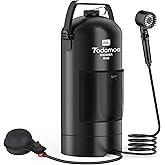 Tadomoe Portable Shower for Camping, 5 Gal/20L Solar Heating Camp Shower Bag with Foot Pump,Outdoor Shower with Portable Show