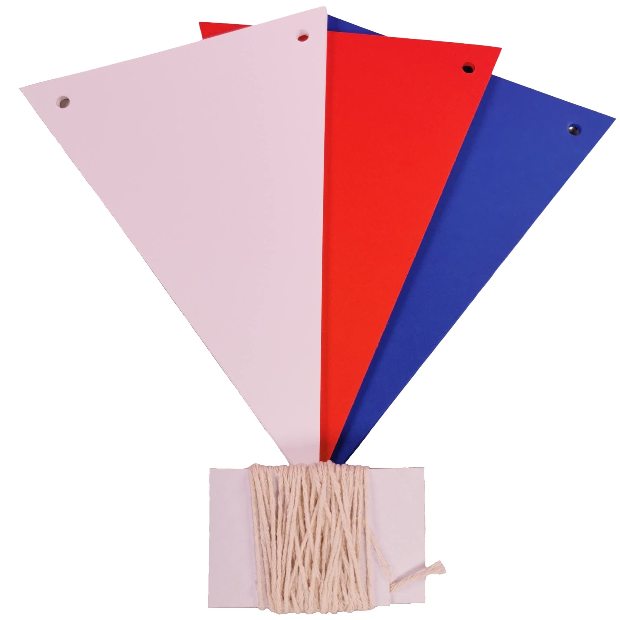 BCreativetolearn 25 Jubilee Bunting Flags With String - Make Your Own Bunting Decorations & Birthday Party Banners 21x14cm Triangle Flags 480cm String