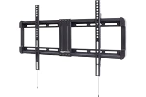 Amazon Basics Low Profile TV Wall Mount with Horizontal Post Installation Leveling for 32 to 86 inch TVs, Black