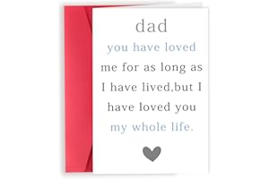 Londue Father Day Gifts for Dad, Humorous Fathers Day Card Gift from Son Daughter Kids, Special Card for Dad With Heart, Funny Birthday Cards for Dad