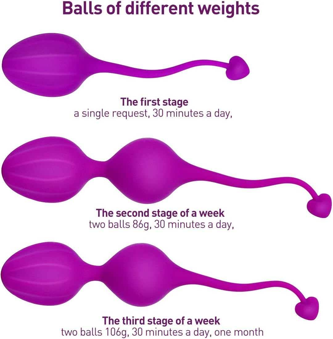Kegel Exercise Balls for Women Ben Wa Weight Balls for Women Pelvic Exercise Ball Tightning Bladder Control Devices Silicone Luvsex: Health & Personal Care