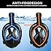DIVELUX Full Face Snorkel Mask - Snorkeling Gear for Adults and Kids - Diving Mask with 180° Panoramic Viewing - Anti Fog & Anti Leak Scuba Mask, S/M, L/XL, XS, (Black, S/M)