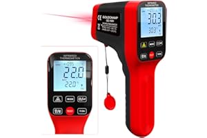GOLDCHAMP Pyrometer Rechargeable Infrared Thermometer -50℃~1600℃(-58℉~2912℉), Non-Contact Laser Temperature Gun with LCD Disp