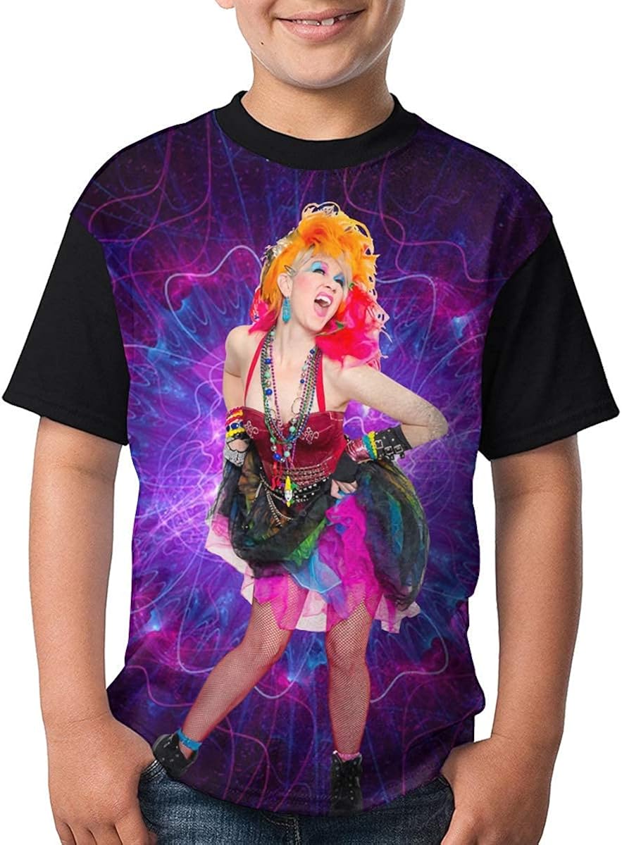 Cyndi Lauper T Shirt Youth Boy Shirt Round Neck Short Sleeve Tees