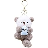 YOUNEEDFUL New Cute Otter Keychain Charm & Bag Charm - Adorable Keychain Ring for Bags Otter stuff