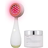 PMD Beauty Clean, Acne, and Redvolution - Electric Facial Cleansing Brush, Smart Facial Device with Silicone Brush & Anti-Aging Massager, Red and Blue LED Light, Cream