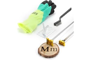 AIMOADO 1 Inch Letter M Branding Iron - Upper and Lower Case 'M' for Branding Steak, Bread, Leather, Hats & Wood Burning | Solid Brass Head with Wood Handle (Alphabet M and m)