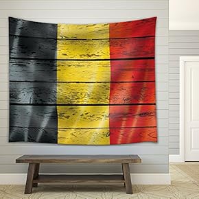 Flag of Germany on a Wooden Background - Fabric Tapestry, Home Decor - 51x60 inches