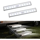 Motion Activated RV Step Lights 2 Pack, Battery Operated LED Night Light with Magnetic PIR Motion Sensor, Light Strip for Cam