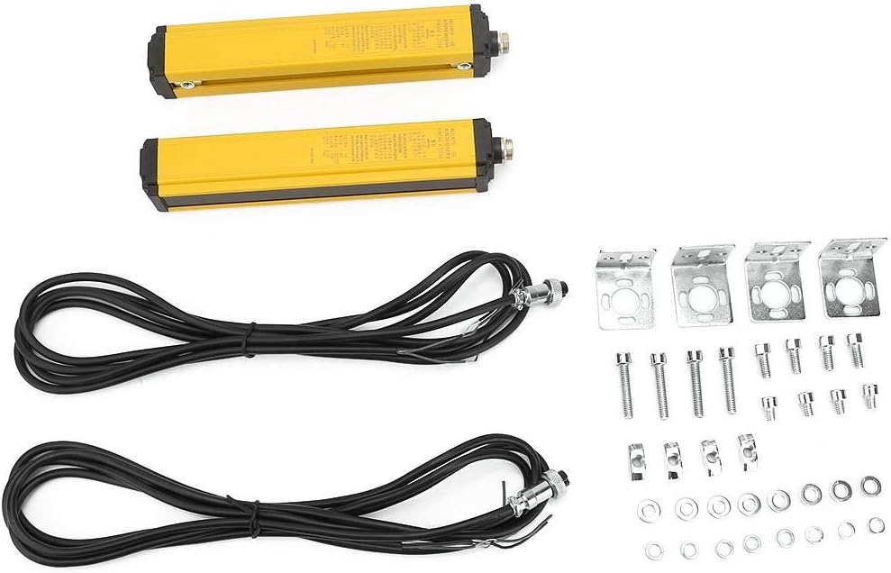 Safety Light Grating, DC10-30V A Series Light Curtain Sensor Switch Aluminum Alloy Security Device(6 Beams BEM0640-A-200NB)