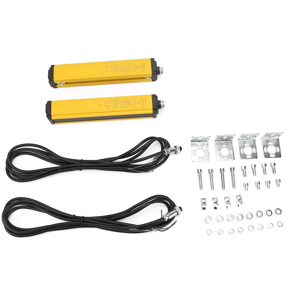 Safety Light Grating, DC10-30V A Series Light Curtain Sensor Switch Aluminum Alloy Security Device(6 Beams BEM0640-A-200NB)