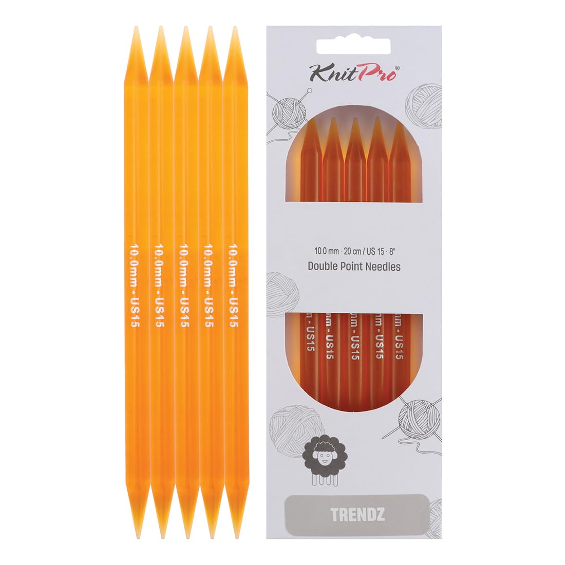KnitPro Trendz Double Pointed Needles 8" (20cm) | 10.00mm