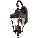 Feiss OL5401GBZ Cotswold Lane Outdoor Patio Lighting Wall Lantern, Bronze, 2-Light (9"W x 21"H) 120watts