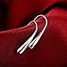Naivo Waterdrop Sterling Silver Plated Teardrop Thread Earrings Classical Fine Jewelry Earrings