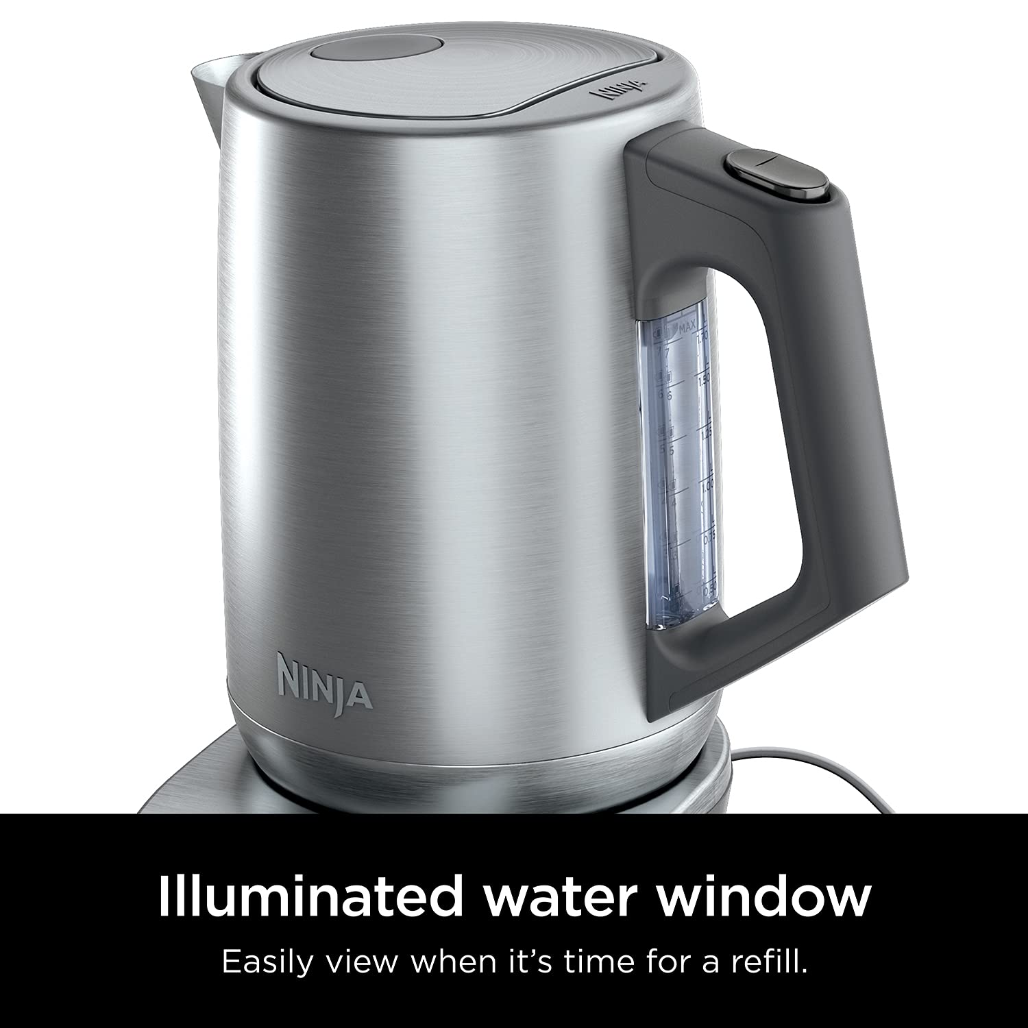 Ninja KT200 Precision Temperature Electric Kettle, 1500 watts, BPA Free, Stainless, 7-Cup Capacity, Hold Temp Setting, Silver, KT200 - Image 8
