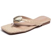 Lryweisy Women's Flat Sandals Comfortable Slip On Slides With Soft Leather Slippers
