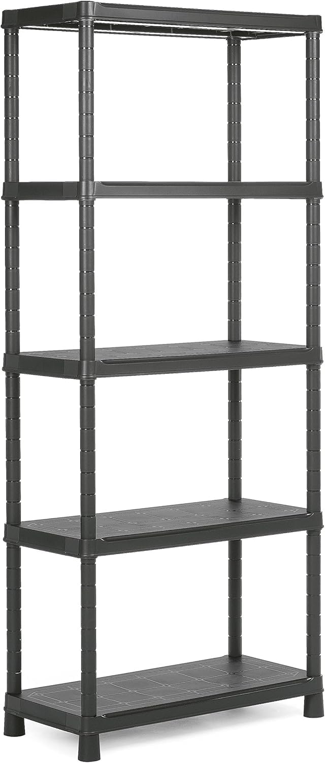 Keter Plus Plastic Shelving Unit 80/5, Black, 80 x 40 x 187 cm