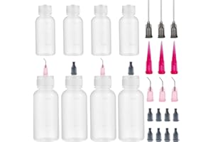 MIELIKKE 8 Pack 30ml+50ml Precision Tip Bottle, Liquid Dispenser Bottle, Glue Applicator, for Oil, Wood Glue, Craft Glue, Paint