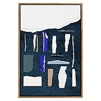 SIGNWIN Framed Canvas Print Wall Art Large Black Rectangle with Stripes Abstract Texture Illustrations Impressionism Contemporary for Living Room, Bedroom, Office - 16