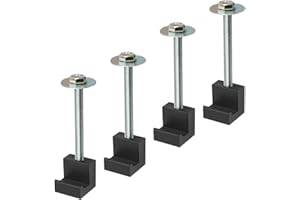 CRABSNAIL 4Pcs Truck Tool Box Mounting Kit - Upgraded J Hook Crossover Tool Box fits for Pickup Truck Tool Box Mount Tie Downs, Universal Aluminum Truck Tool Box Tie Downs Accessories, Black