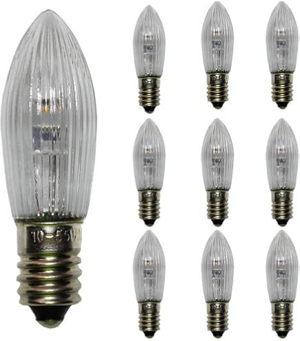 E10 Halogen Small Shaft Candle 12 V - 34 V 3 W Diameter 11 Mm Length 65 Mm For Indoor Use Replacement Lamp Candle Arch And Fairy Lights Warm White